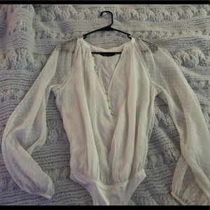 Long sleeve sheer Abercrombie Bodysuit
